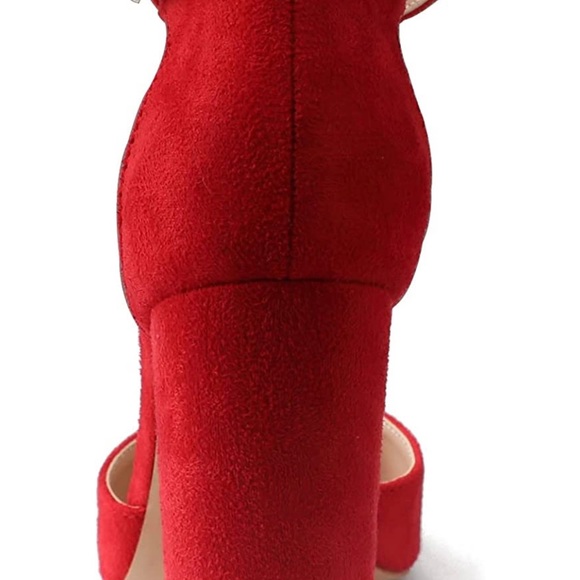 Red suede high heels - Picture 7 of 11